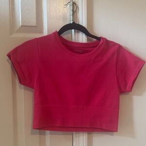 Offline by Aerie Pink Cropped Athletic Top